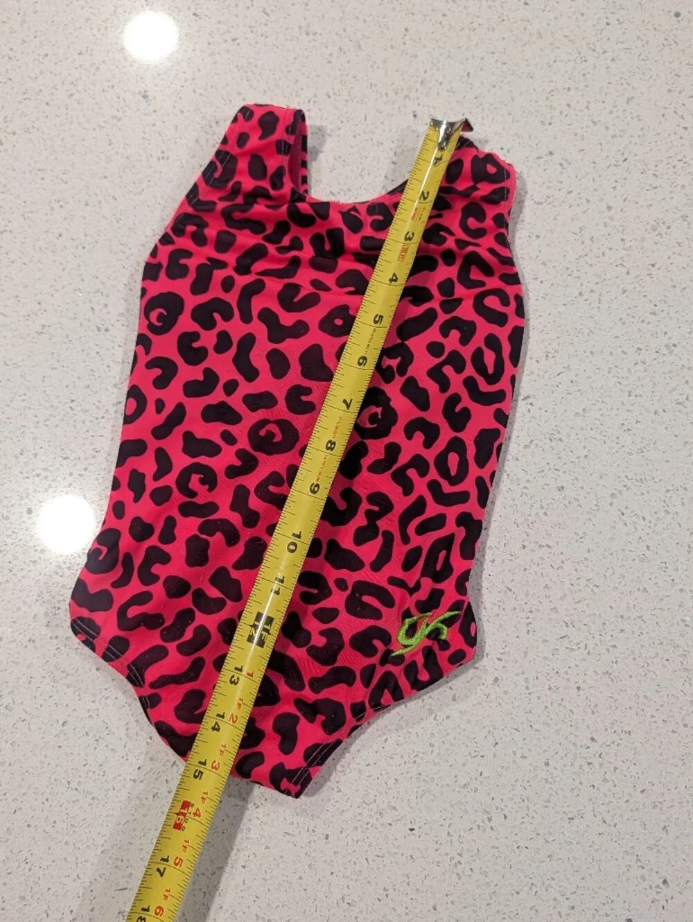 CUTE Tiny Toddler GK ELITE Gymnastics Dance Baby Leotard TD 2T-3T NEON CHEETAH
